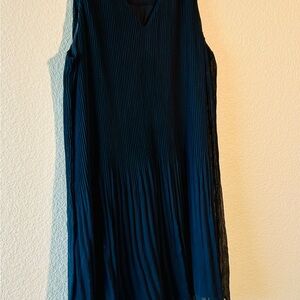 Elegant Navy Pleated Dress